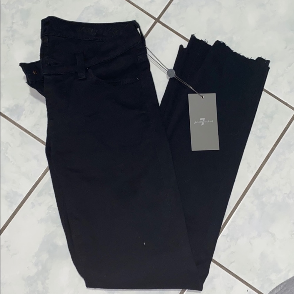 NWT 7 for all mankind Black Straight Leg bottoms